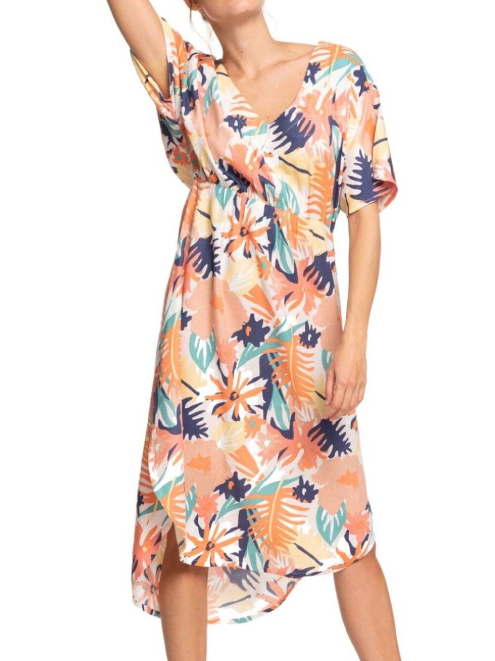 NWT Roxy Peach Blush Bright Skies Midi Dress - Size L